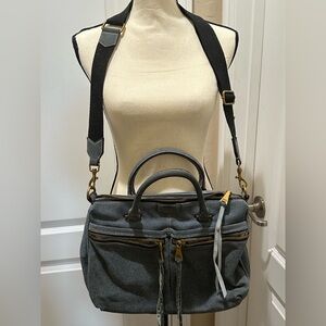 Aimee Kestenberg Denim Leather Satchel/Crossbody